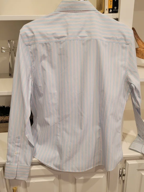 Brooks Brothers 346, size 10, White Shirt with Light Blue & Pink Stripes - Picture 2 of 5
